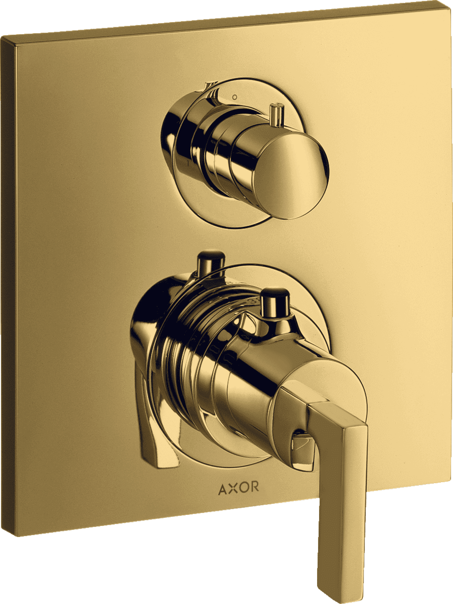 HANSGROHE AXOR Citterio Thermostat Unterputz mit Ab- und Umstellventil und Hebelgriff #39720990 - Polished Gold Optic