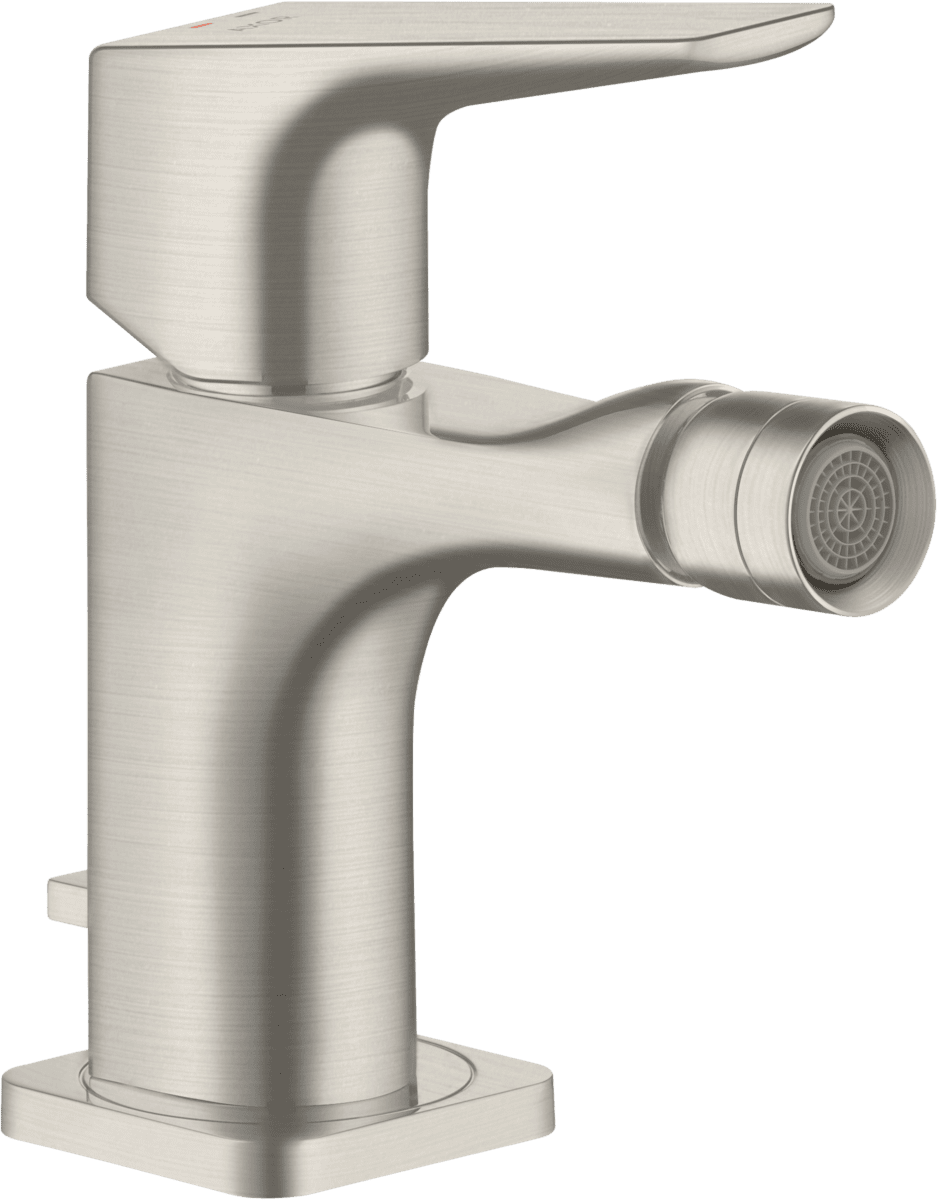 HANSGROHE AXOR Citterio E Einhebel-Bidetmischer mit Hebelgriff und Zugstangen-Ablaufgarnitur #36121800 - Edelstahl Optic