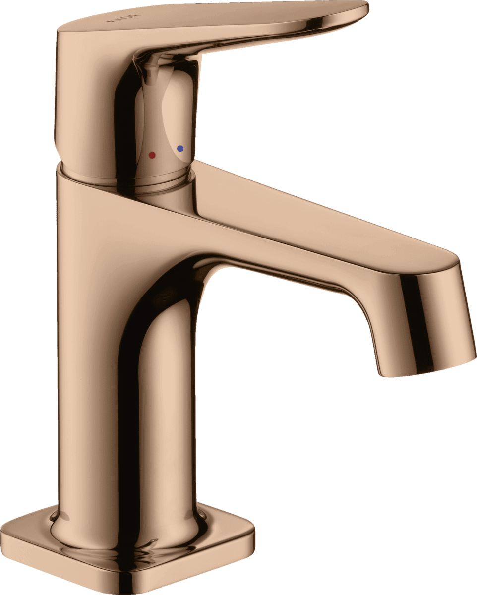 HANSGROHE AXOR Citterio M Einhebel-Waschtischmischer 70 für Handwaschbecken mit Zugstangen-Ablaufgarnitur #34016300 - Polished Red Gold