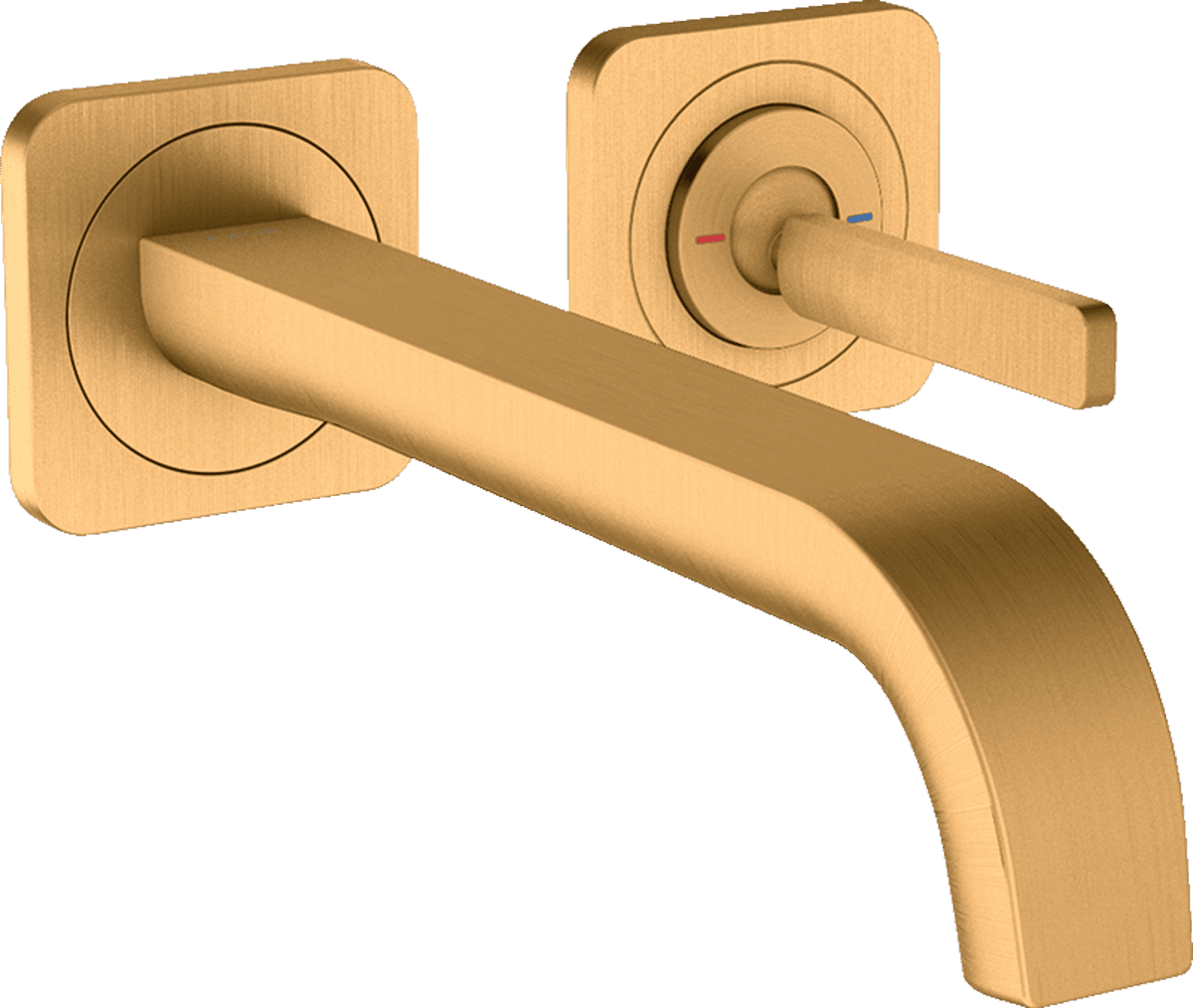 εικόνα του HANSGROHE AXOR Citterio E Single lever basin mixer for concealed installation wall-mounted with pin handle, spout 221 mm and escutcheons #36106250 - Brushed Gold Optic