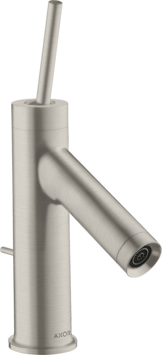 HANSGROHE AXOR Starck Einhebel-Waschtischmischer 70 mit Pingriff für Handwaschbecken mit Zugstangen-Ablaufgarnitur #10116800 - Edelstahl Optic