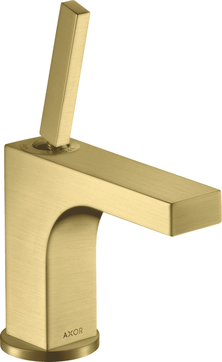 HANSGROHE AXOR Citterio Einhebel-Waschtischmischer 90 mit Pingriff für Handwaschbecken mit Zugstangen-Ablaufgarnitur #39035950 - Brushed Brass