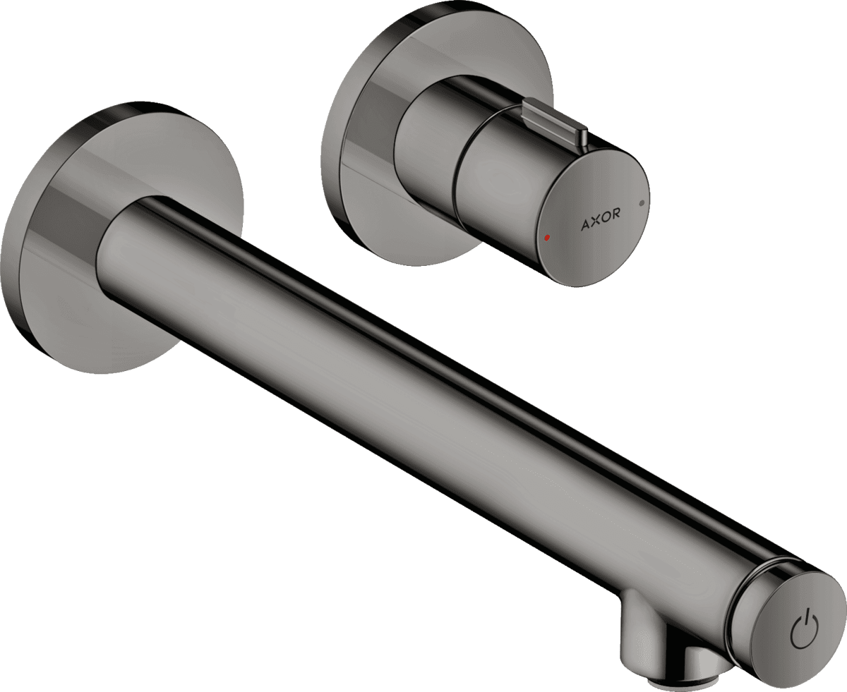 HANSGROHE AXOR Uno Waschtischmischer Unterputz für Wandmontage Select mit Auslauf 221 mm #45113330 - Polished Black Chrome
