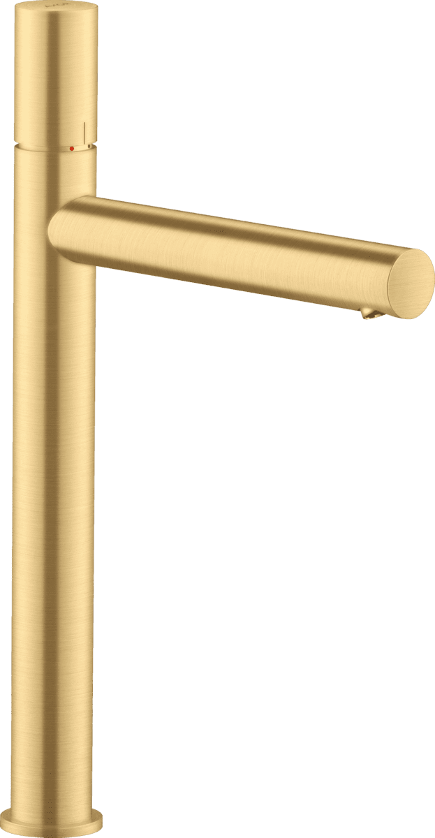 HANSGROHE AXOR Uno Einhebel-Waschtischmischer 260 für Aufsatzwaschtische mit Zerogriff und Ablaufgarnitur #45004250 - Brushed Gold Optic