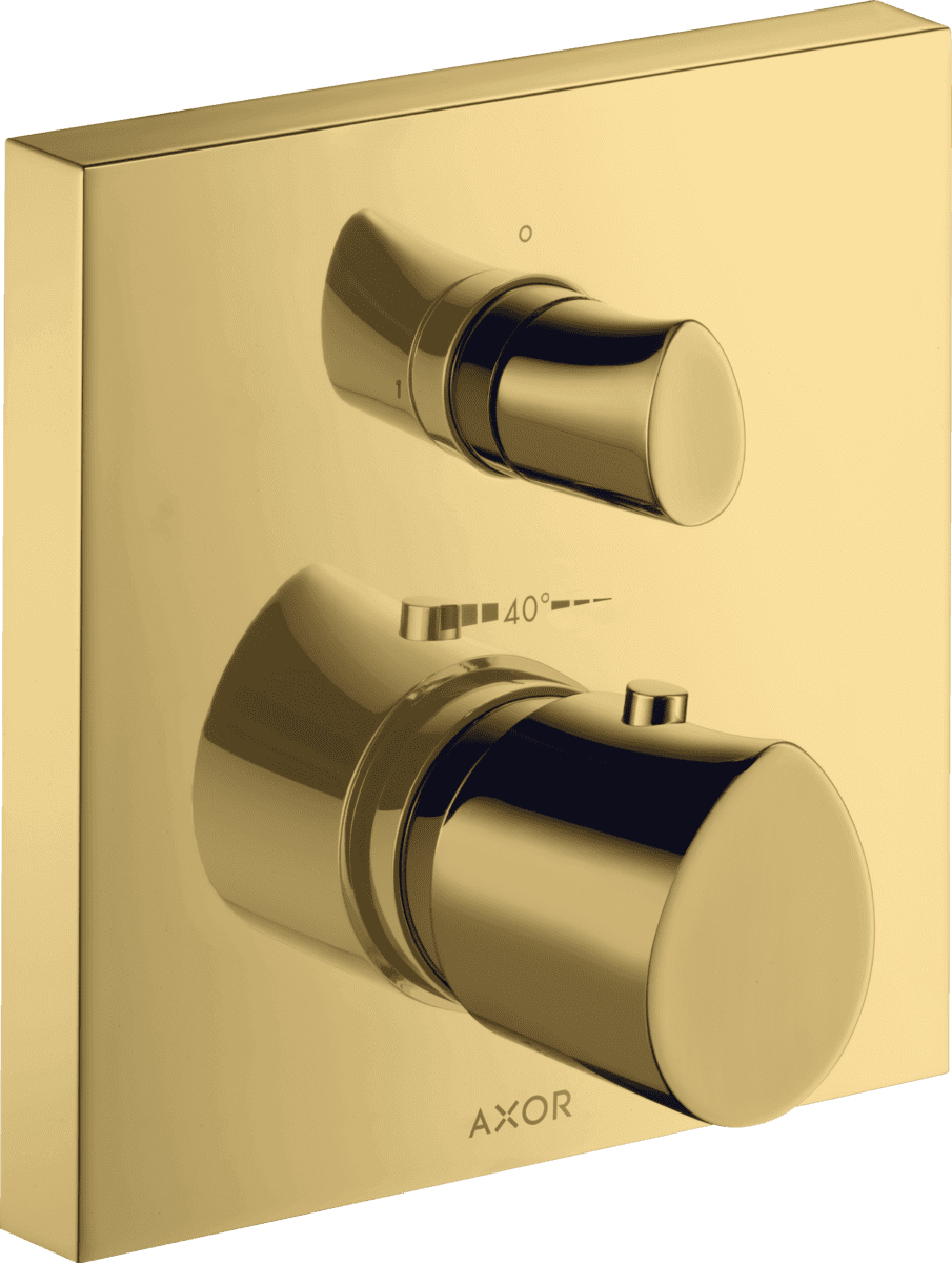HANSGROHE AXOR Starck Organic Thermostat Unterputz mit Absperrventil #12715990 - Polished Gold Optic