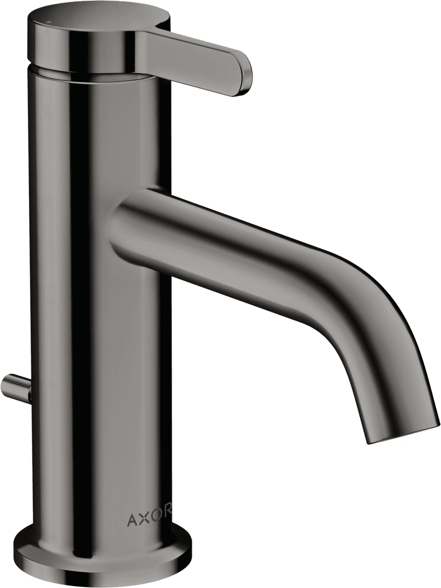 HANSGROHE AXOR One Einhebel-Waschtischmischer 70 mit Hebelgriff und Zugstangen-Ablaufgarnitur #48000330 - Polished Black Chrome