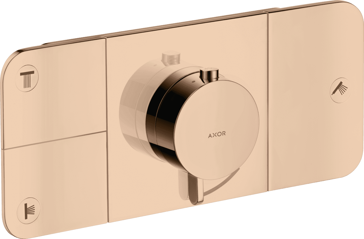 Зображення з  HANSGROHE AXOR One Thermostatic module for concealed installation for 3 functions #45713300 - Polished Red Gold