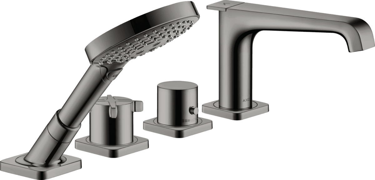 HANSGROHE AXOR Citterio E 4-Loch Fliesenrandarmatur mit Thermostat #36410330 - Polished Black Chrome