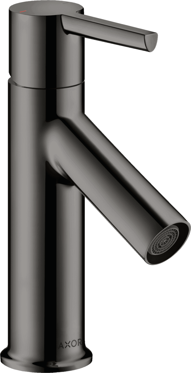 HANSGROHE AXOR Starck Einhebel-Waschtischmischer 80 mit Hebelgriff für Handwaschbecken mit Zugstangen-Ablaufgarnitur #10102330 - Polished Black Chrome