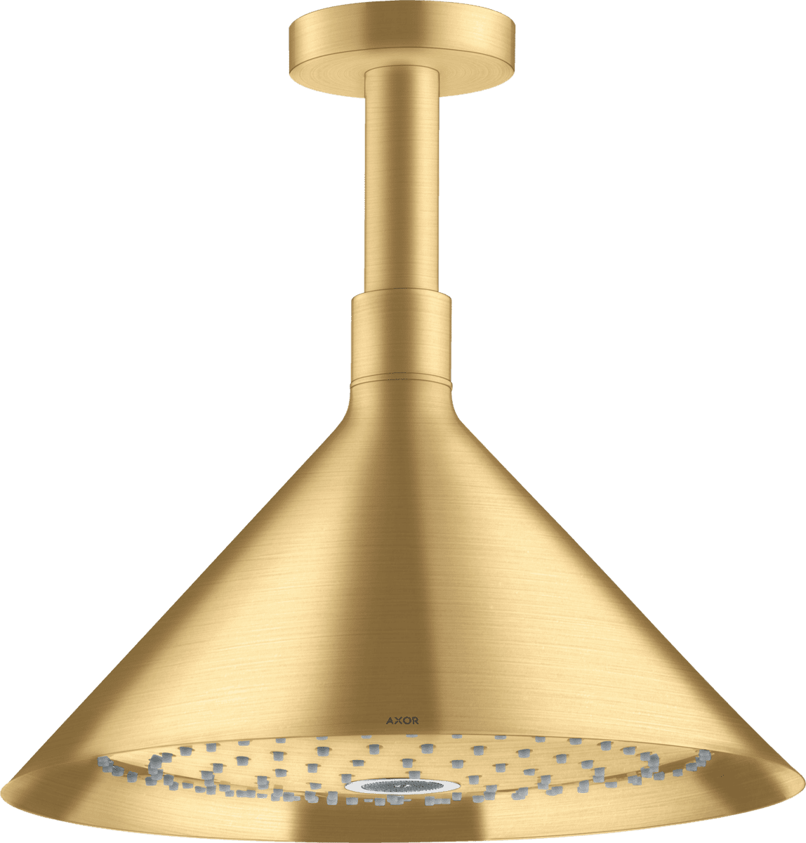 Picture of HANSGROHE AXOR Showers/Front Overhead shower 240 2jet with ceiling connector #26022250 - Brushed Gold Optic
