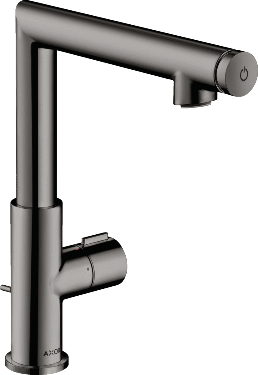 HANSGROHE AXOR Uno Waschtischmischer Select 220 mit Zugstangen-Ablaufgarnitur #45016330 - Polished Black Chrome