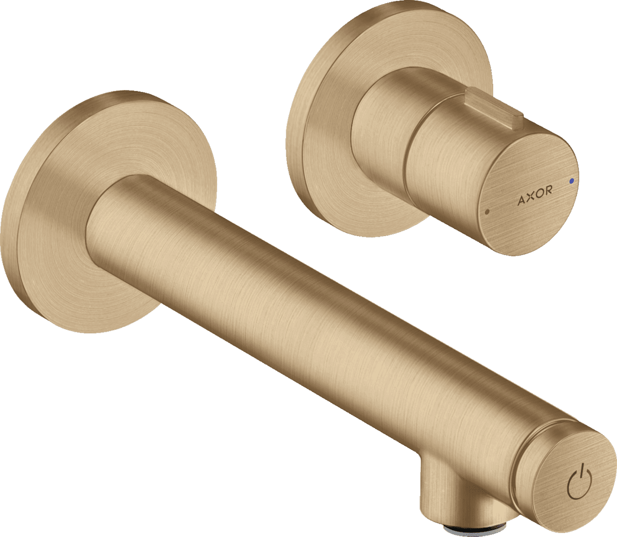 HANSGROHE AXOR Uno Waschtischmischer Unterputz für Wandmontage Select mit Auslauf 158 mm #45112140 - Brushed Bronze