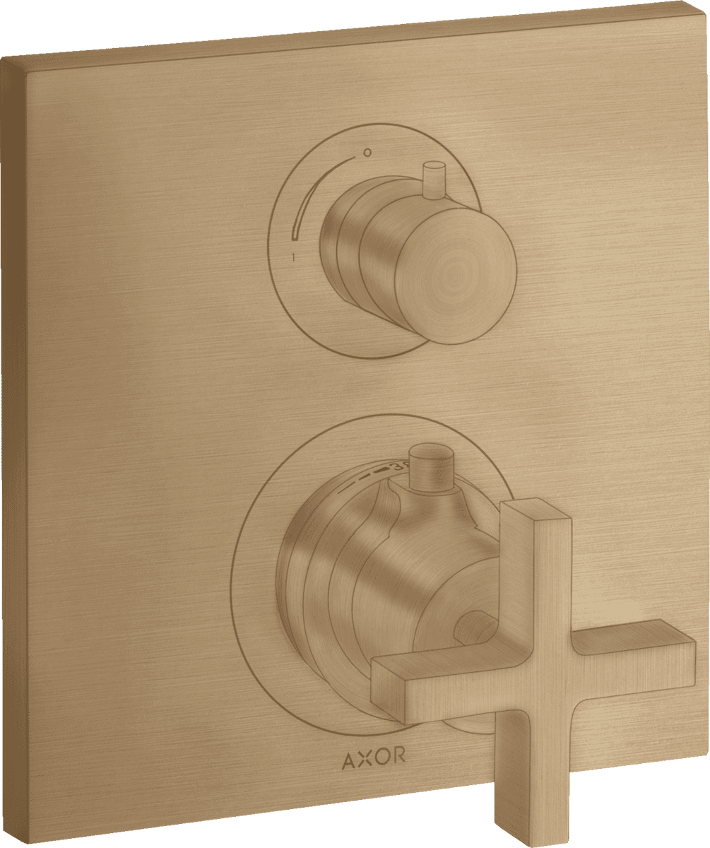 HANSGROHE AXOR Citterio Thermostat Unterputz mit Absperrventil und Kreuzgriff #39705140 - Brushed Bronze