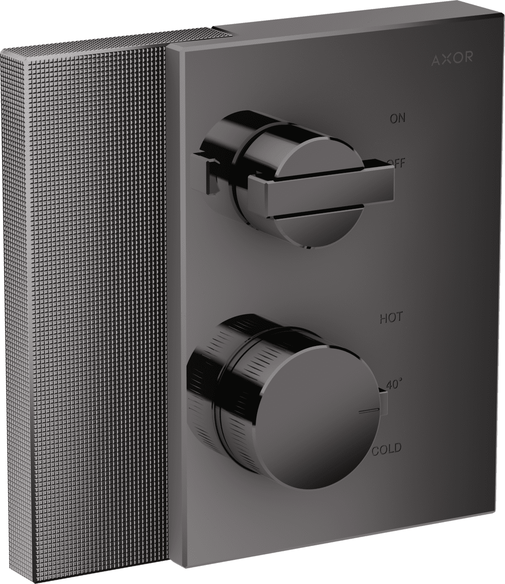 HANSGROHE AXOR Edge Thermostat Unterputz mit Absperrventil - Diamantschliff #46751330 - Polished Black Chrome