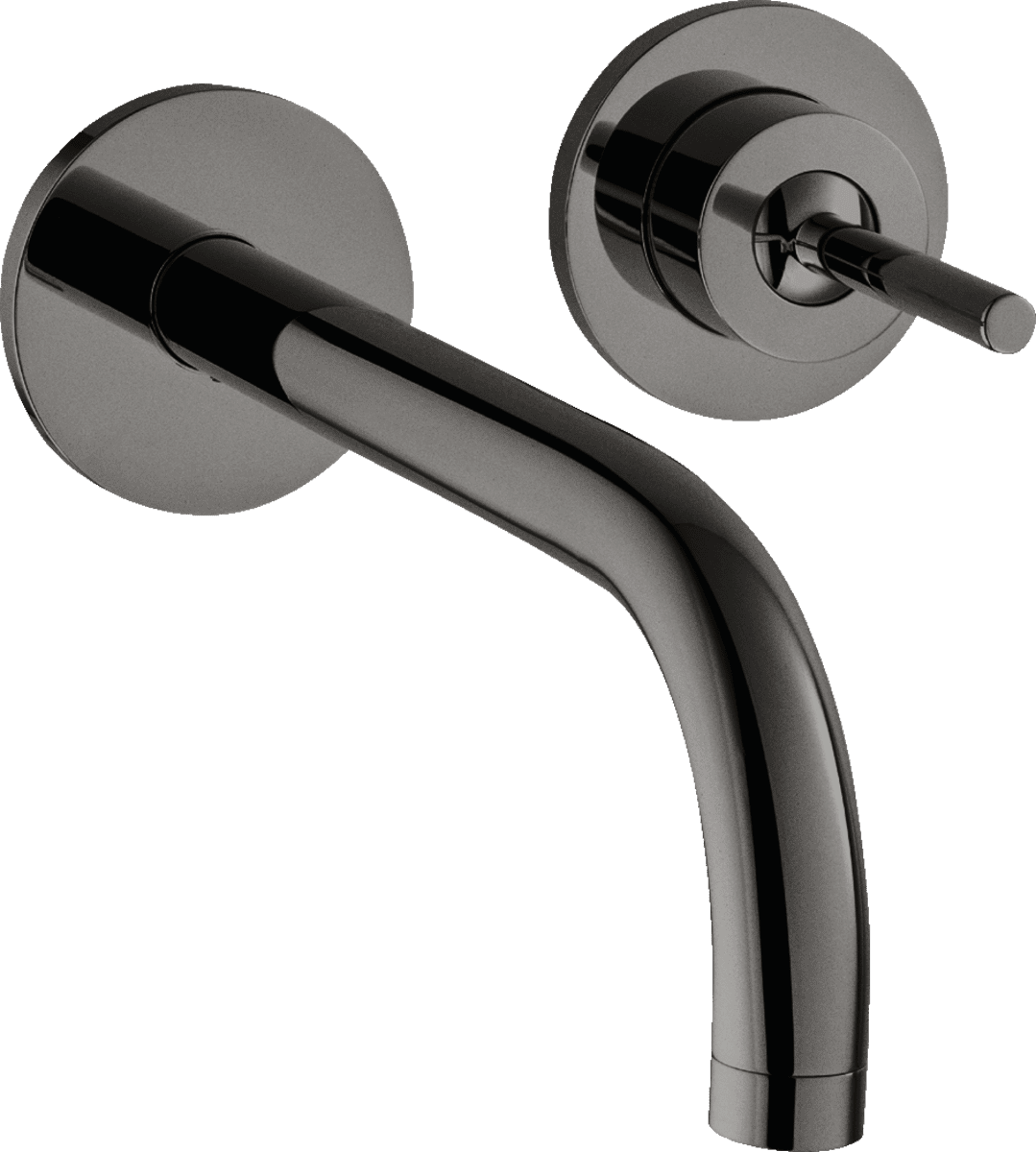 Picture of HANSGROHE AXOR Uno Single lever basin mixer for concealed installation wall-mounted with spout 225 mm and escutcheons #38116330 - Polished Black Chrome
