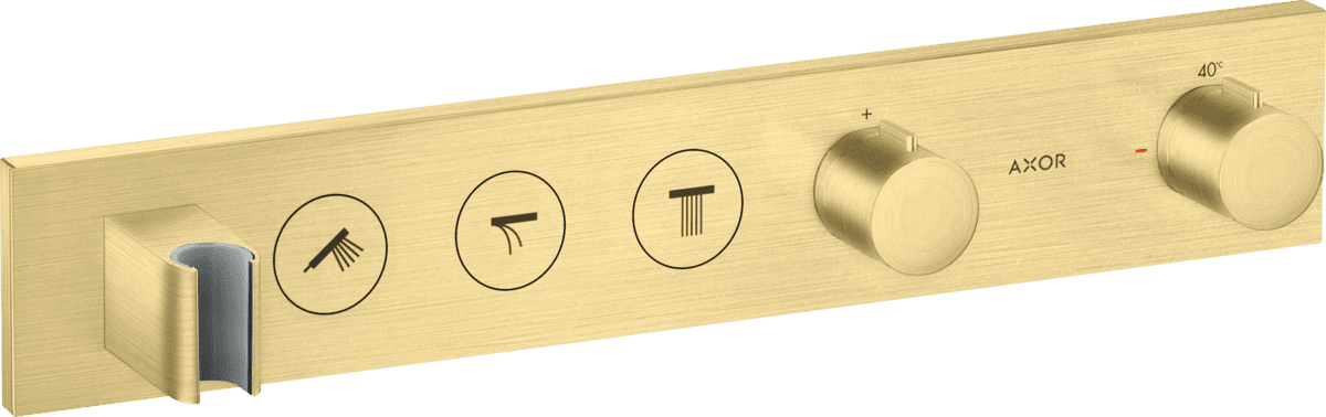 HANSGROHE AXOR ShowerSolutions Thermostatmodul Select 530/90 Unterputz für 3 Verbraucher #18356950 - Brushed Brass