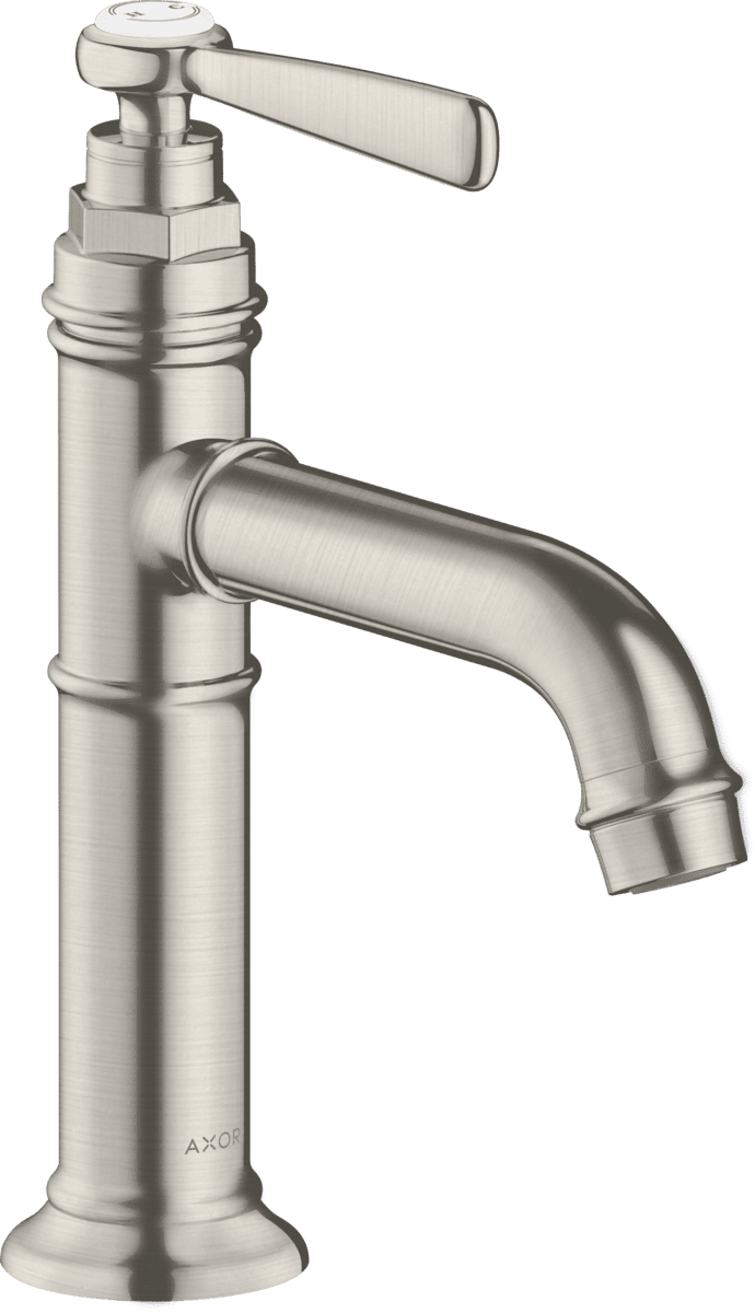 HANSGROHE AXOR Montreux Einhebel-Waschtischmischer 100 mit Hebelgriff und Ablaufgarnitur #16516800 - Edelstahl Optic