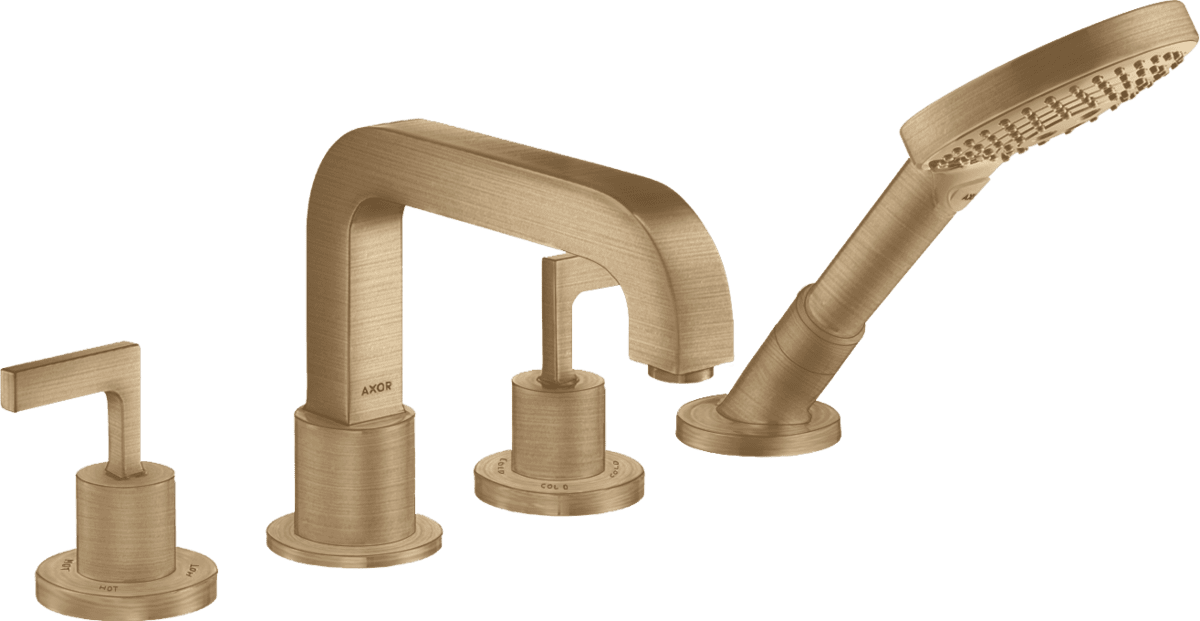 HANSGROHE AXOR Citterio 4-Loch Wannenrandarmatur mit Hebelgriffen #39446140 - Brushed Bronze
