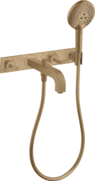 Bild von HANSGROHE AXOR Citterio 3-Loch Wannenarmatur Unterputz für Wandmontage mit Hebelgriffen und Platte #39442140 - Brushed Bronze