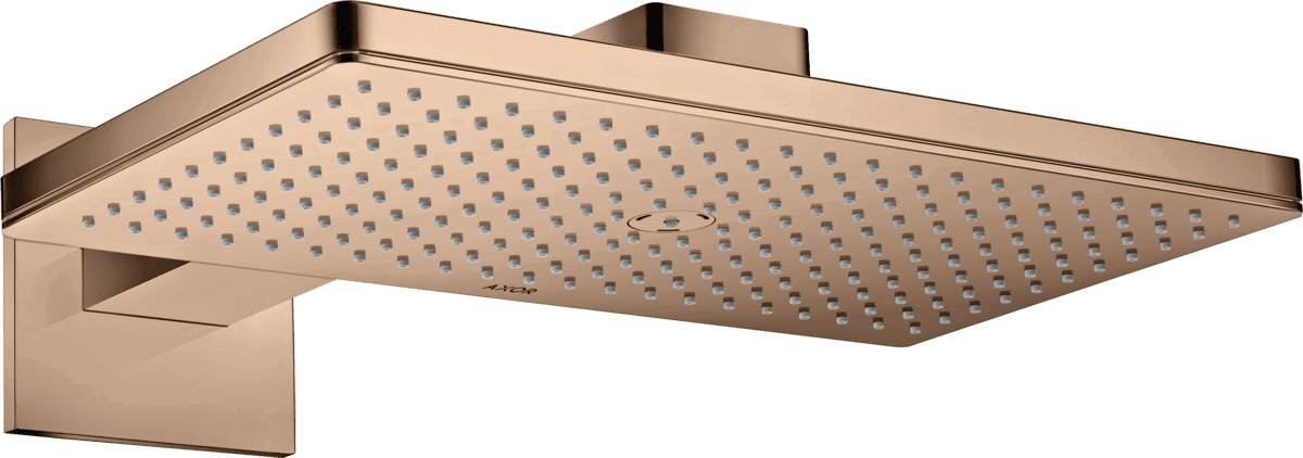 HANSGROHE AXOR ShowerSolutions Kopfbrause 460/300 1jet mit Brausearm und eckiger Rosette #35278300 - Polished Red Gold