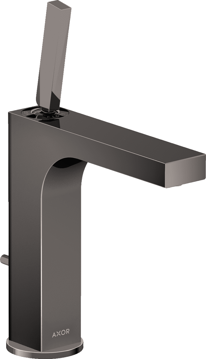HANSGROHE AXOR Citterio Einhebel-Waschtischmischer 160 mit Pingriff und Zugstangen-Ablaufgarnitur #39031330 - Polished Black Chrome