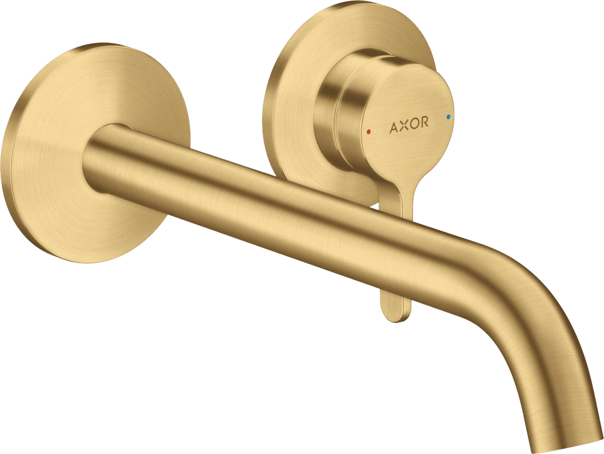 Picture of HANSGROHE AXOR One Single lever basin mixer for concealed installation wall-mounted with lever handle and spout 220 mm #48120250 - Brushed Gold Optic
