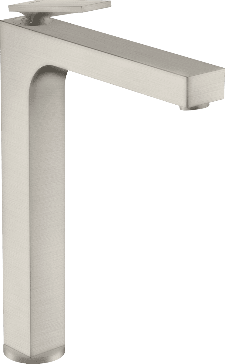 HANSGROHE AXOR Citterio Einhebel-Waschtischmischer 280 mit Hebelgriff für Aufsatzwaschtische mit Ablaufgarnitur #39021800 - Edelstahl Optic