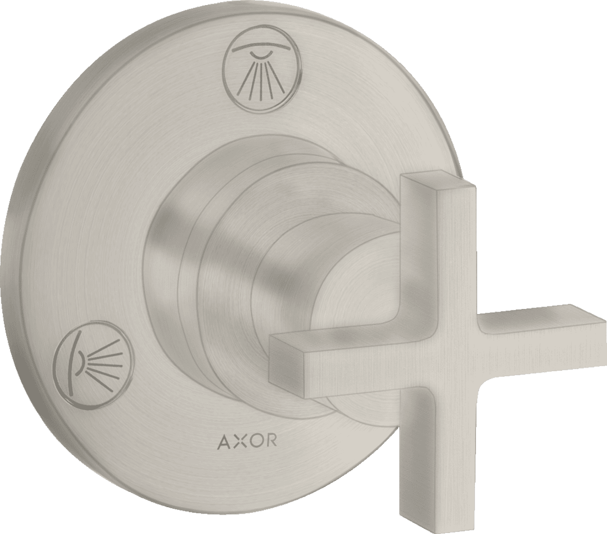 HANSGROHE AXOR Citterio Ab- und Umstellventil Trio/ Quattro Unterputz mit Kreuzgriff #39925800 - Edelstahl Optic