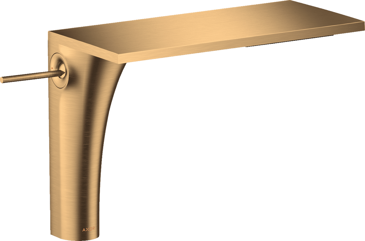 HANSGROHE AXOR Massaud Einhebel-Waschtischmischer 220 für Aufsatzwaschtische mit Ablaufgarnitur #18020950 - Brushed Brass