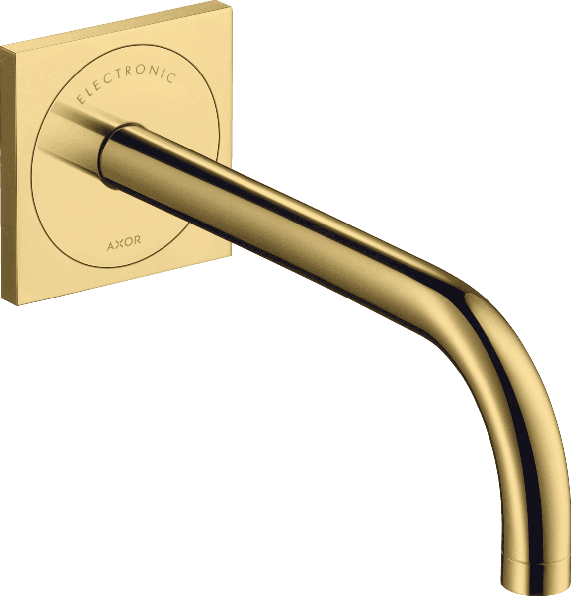 HANSGROHE AXOR Uno Elektronik-Waschtischmischer Unterputz für Wandmontage mit Auslauf 225 mm #38120990 - Polished Gold Optic