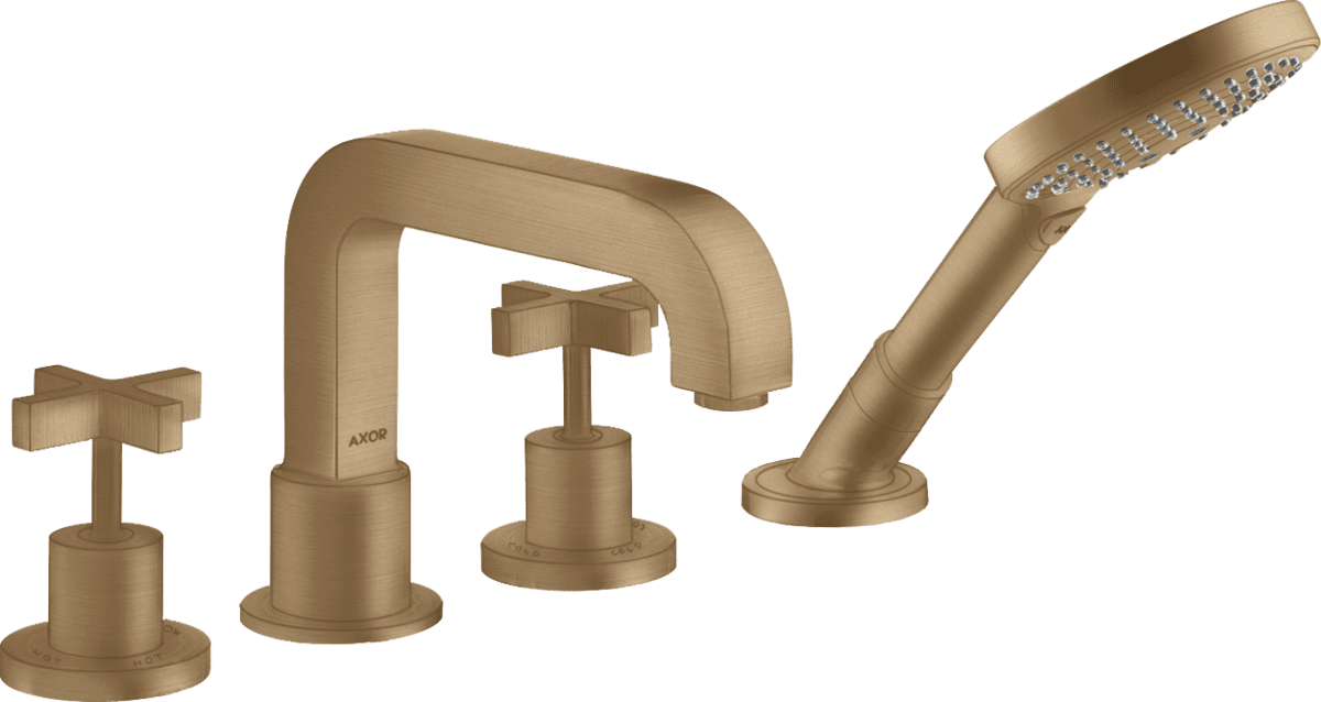 HANSGROHE AXOR Citterio 4-Loch Wannenrandarmatur mit Kreuzgriffen #39445140 - Brushed Bronze