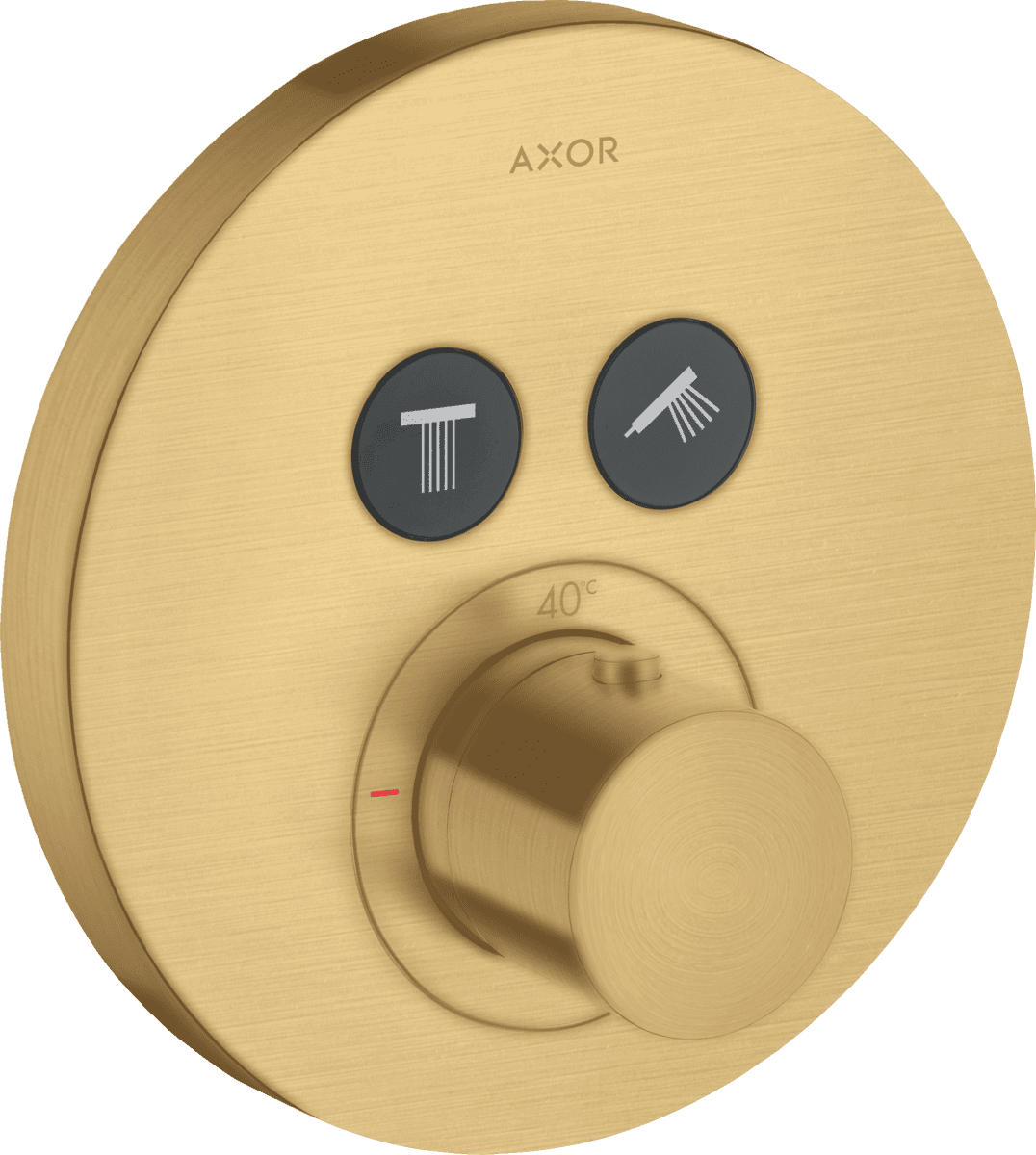 Зображення з  HANSGROHE AXOR ShowerSolutions Thermostat for concealed installation round for 2 functions #36723250 - Brushed Gold Optic