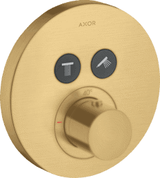 Bild von HANSGROHE AXOR ShowerSolutions Thermostat Unterputz rund für 2 Verbraucher #36723250 - Brushed Gold Optic