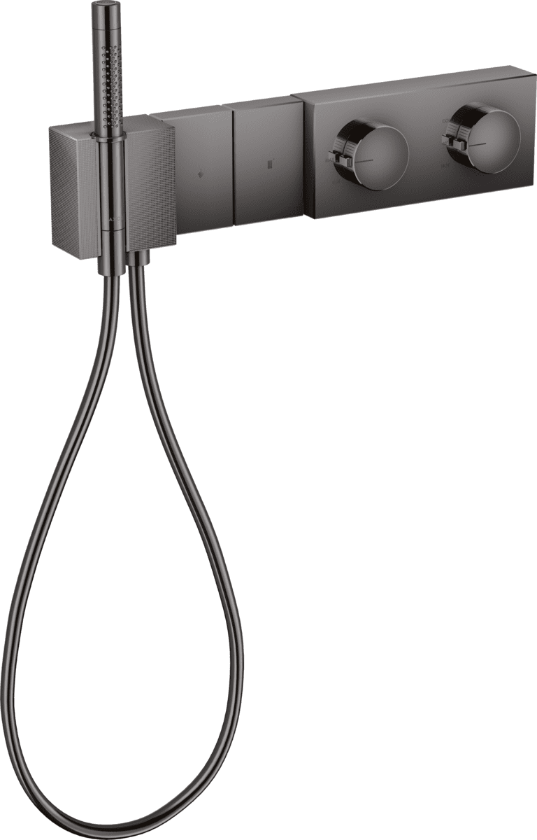 HANSGROHE AXOR Edge Thermostatmodul Select 470/100 Unterputz für 2 Verbraucher - Diamantschliff #46701330 - Polished Black Chrome