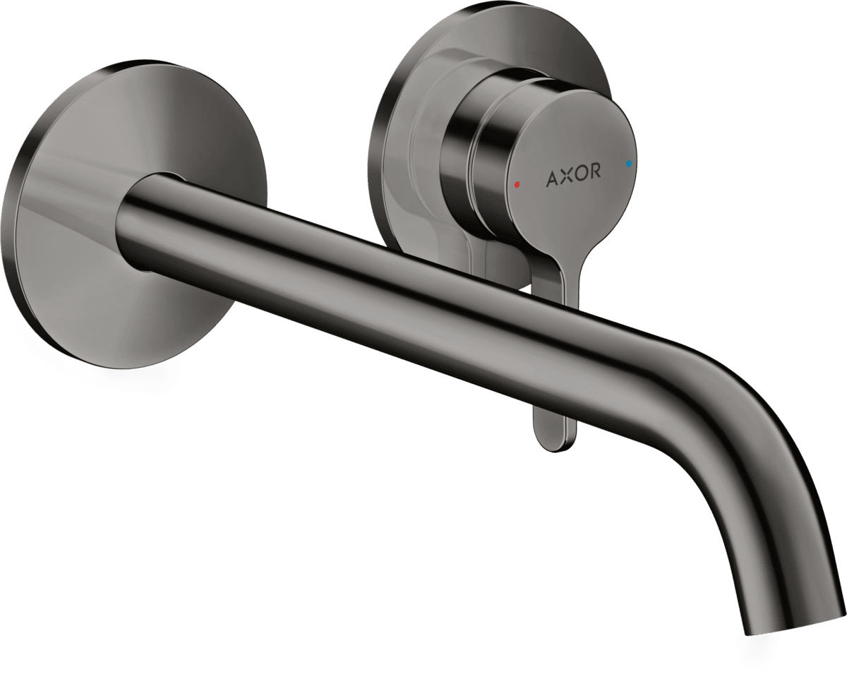 Picture of HANSGROHE AXOR One Single lever basin mixer for concealed installation wall-mounted with lever handle and spout 220 mm #48120330 - Polished Black Chrome