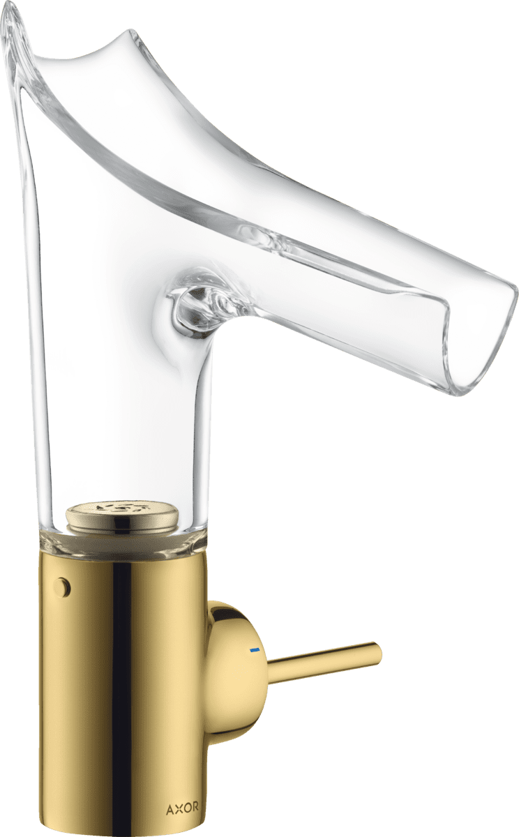 Bild von HANSGROHE AXOR Starck V Einhebel-Waschtischmischer 140 mit Glasauslauf und Ablaufgarnitur #12112990 - Polished Gold Optic