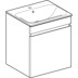 Bild von GEBERIT Renova Plan Set Möbelwaschtisch schmaler Rand, mit Waschtischunterschrank, eine Schublade und eine Innenschublade #501.917.01.1 - Korpus und Front: weiß / lackiert hochglänzend Waschtisch: weiß