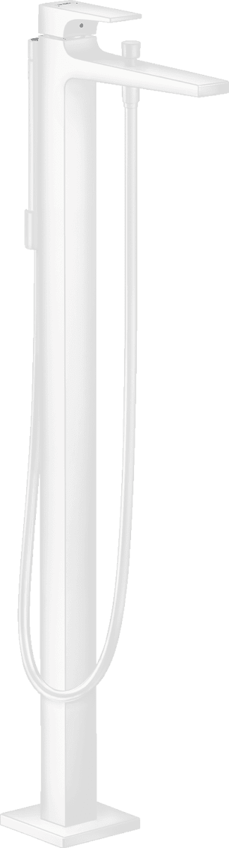 HANSGROHE Metropol Tek kollu banyo bataryası çubuk volan ile yerden #32532700 - Satin Beyaz resmi