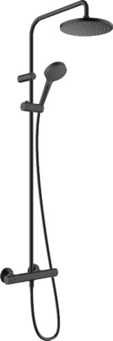 Picture of HANSGROHE Vernis Blend Showerpipe 200 1jet with thermostat #26276670 - Matt Black