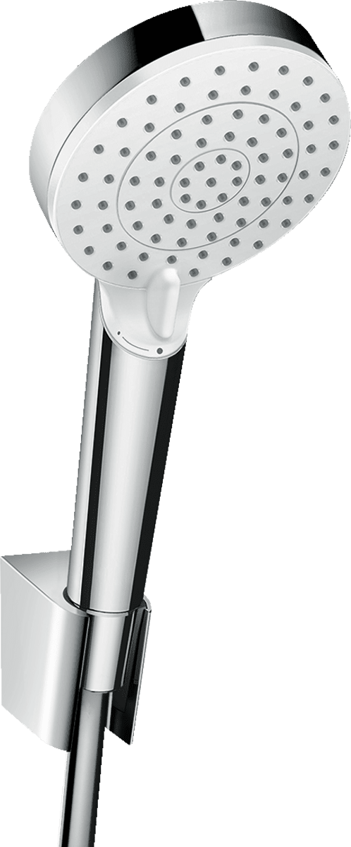 Зображення з  HANSGROHE Crometta Shower holder set 100 Vario EcoSmart with shower hose 125 cm #26693400 - White/Chrome