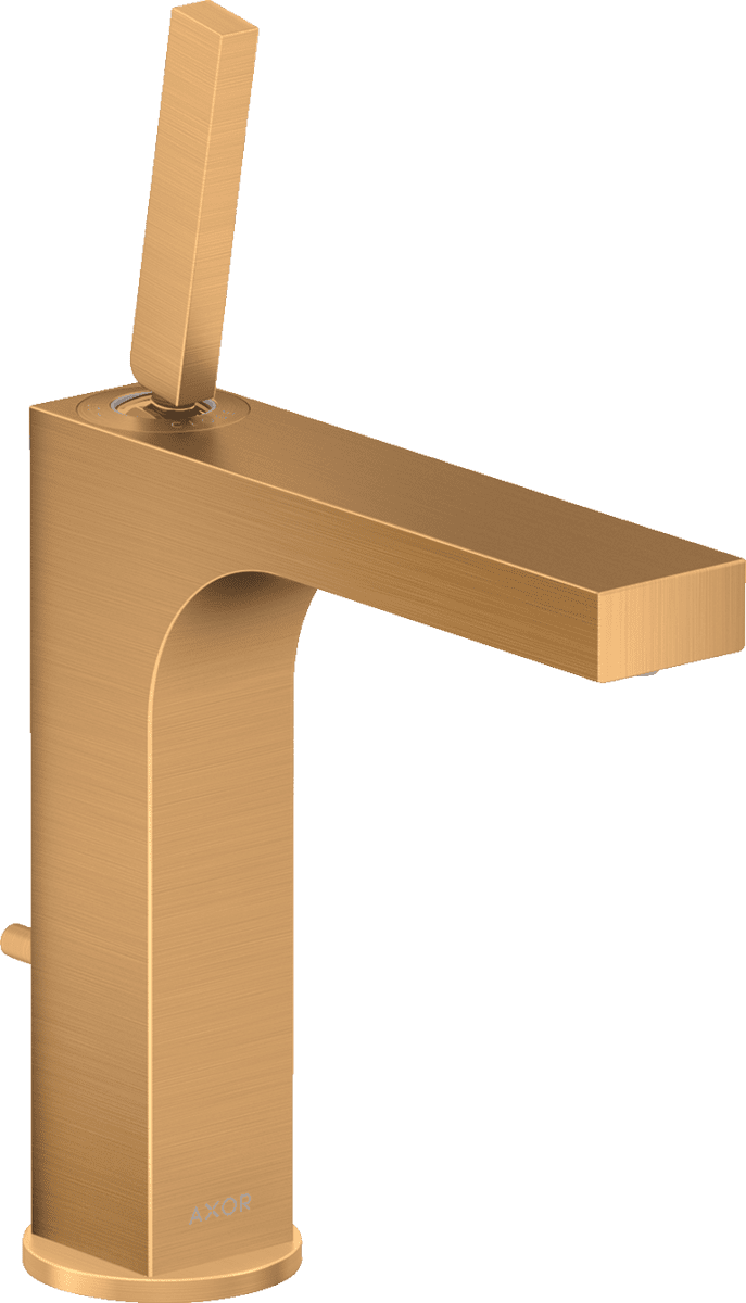 HANSGROHE AXOR Citterio Einhebel-Waschtischmischer 160 mit Pingriff und Zugstangen-Ablaufgarnitur #39031250 - Brushed Gold Optic