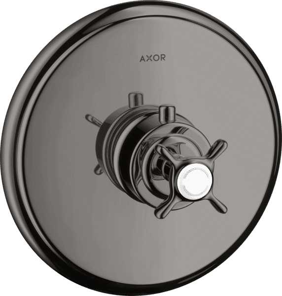Bild von HANSGROHE AXOR Montreux Thermostat Unterputz mit Kreuzgriff #16810330 - Polished Black Chrome