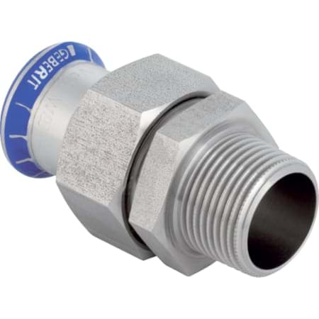Picture of GEBERIT Mapress Stainless Steel adaptor union with male thread, union nut made of CrNi steel (silicone-free) #85370