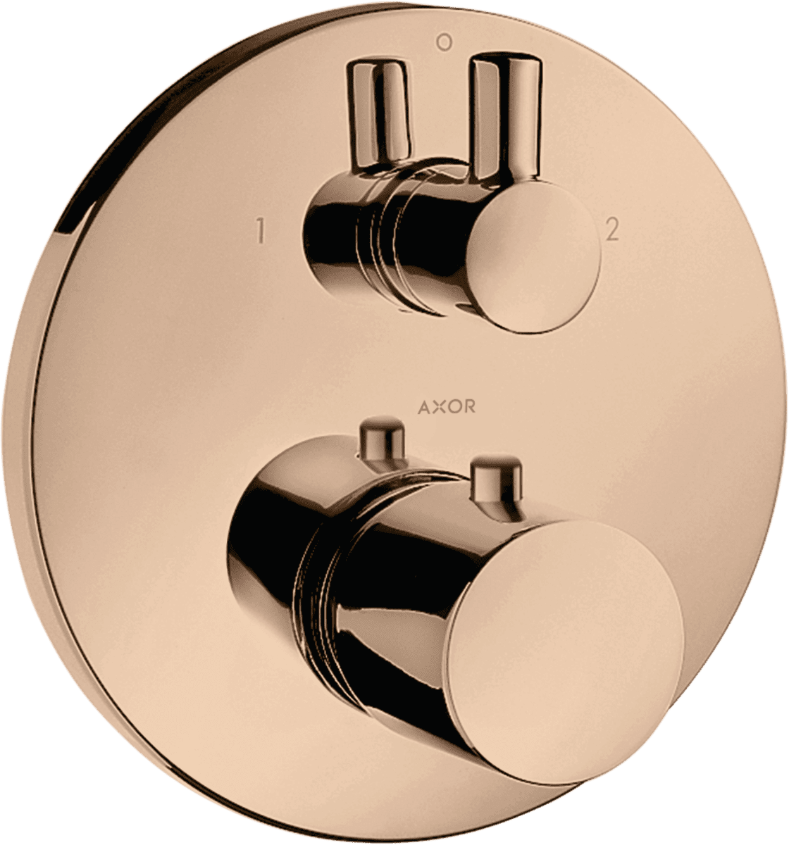 HANSGROHE AXOR Uno Thermostat Unterputz mit Ab- und Umstellventil #38720300 - Polished Red Gold