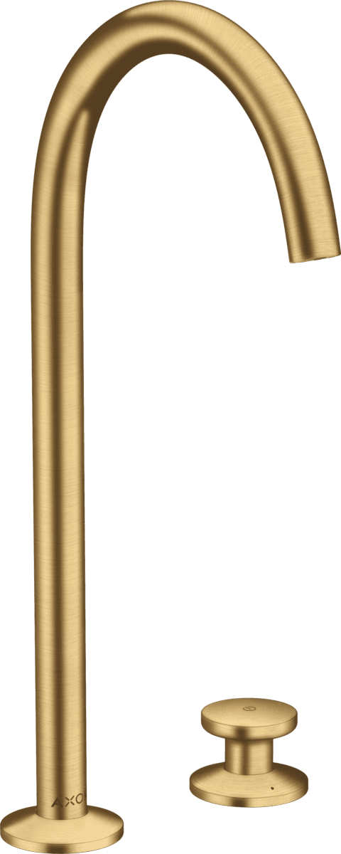 HANSGROHE AXOR One 2-Loch Waschtischmischer Select 260 mit Push-Open Ablaufgarnitur #48060250 - Brushed Gold Optic