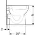 Bild von GEBERIT Renova Stand-WC Flachspüler, Abgang horizontal, teilgeschlossene Form #203010600 - weiß / KeraTect