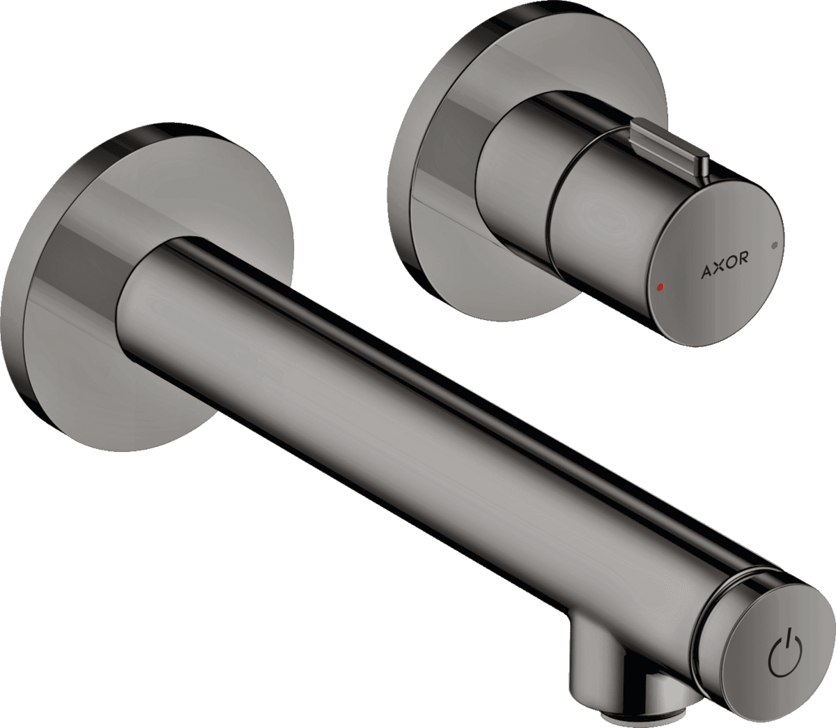 HANSGROHE AXOR Uno Waschtischmischer Unterputz für Wandmontage Select mit Auslauf 158 mm #45112330 - Polished Black Chrome