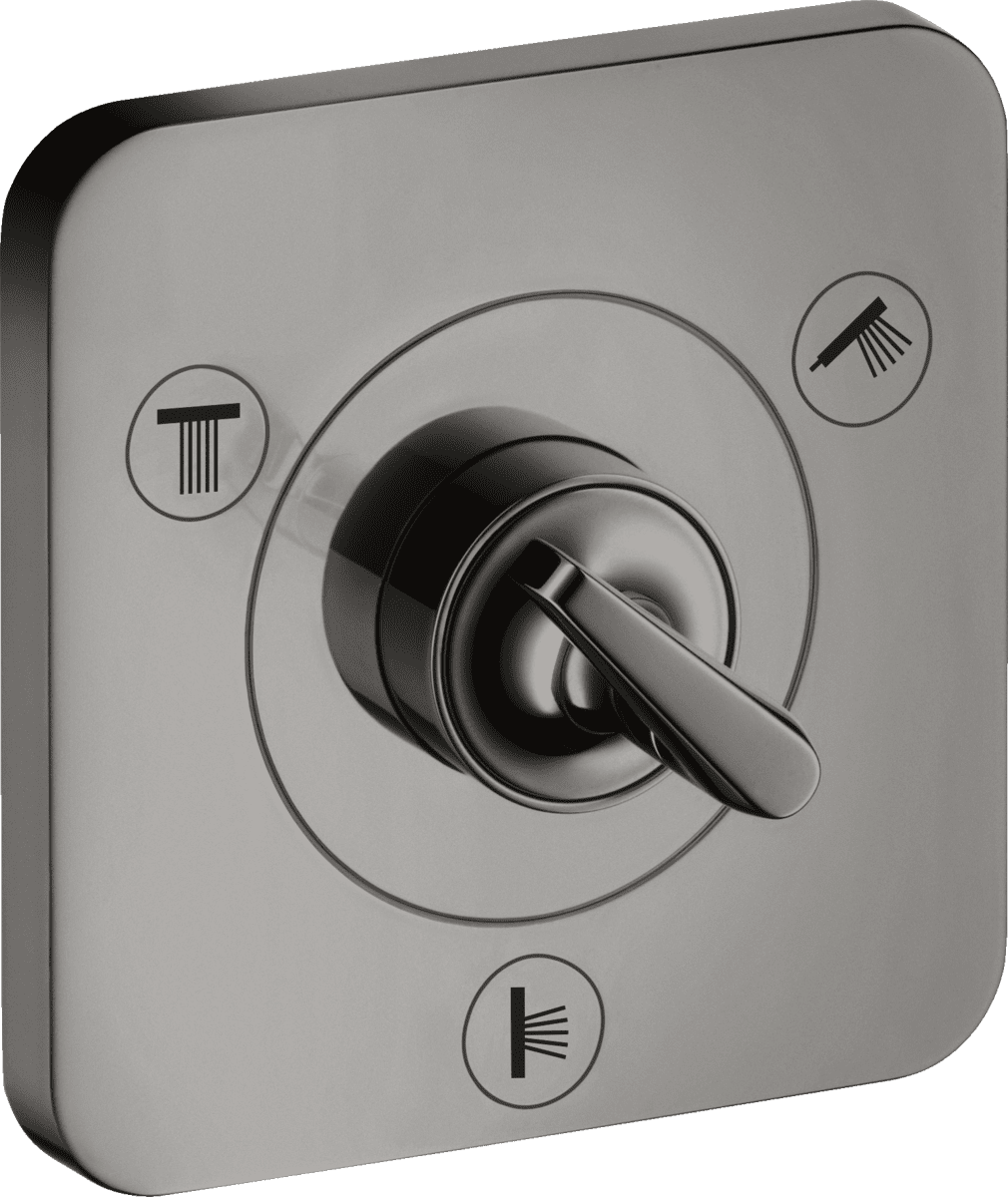 HANSGROHE AXOR Citterio E Ab- und Umstellventil Trio/ Quattro 120/120 Unterputz #36772330 - Polished Black Chrome