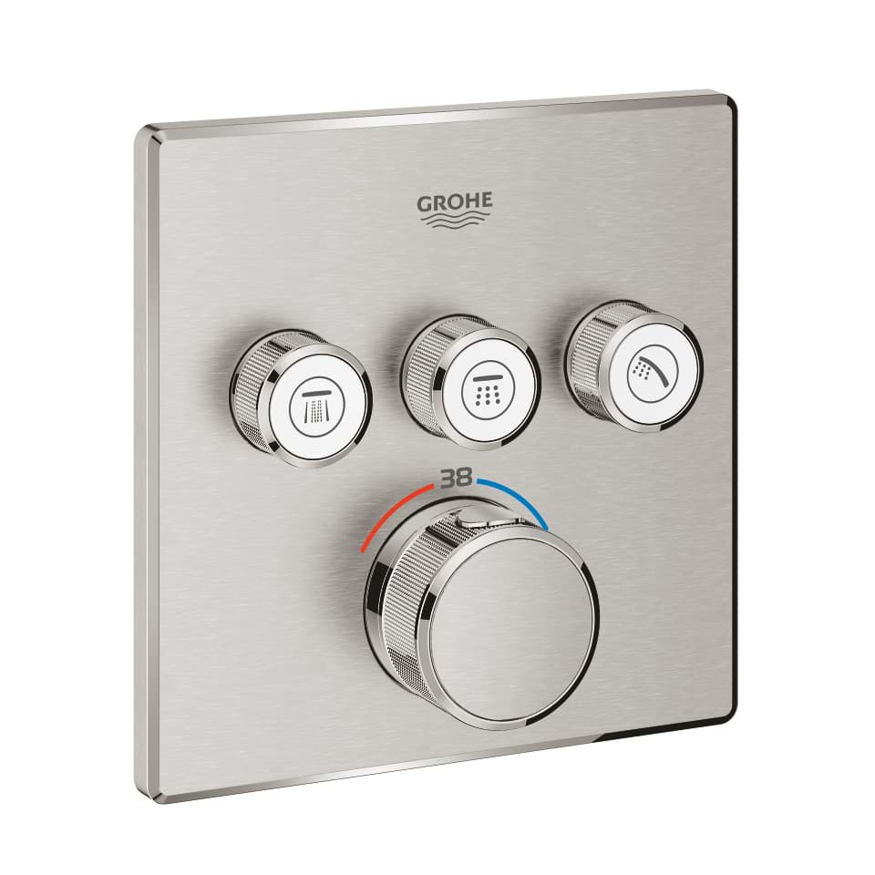 GROHE Grohtherm SmartControl Unterputz-Thermostat mit 3 Absperrventilen #29126DC0 - supersteel