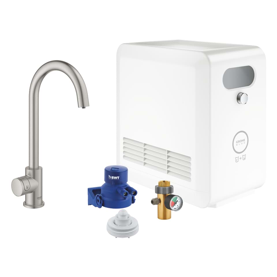 Picture of GROHE Blue Professional C-spout kit with Mono tap supersteel #31302DC2